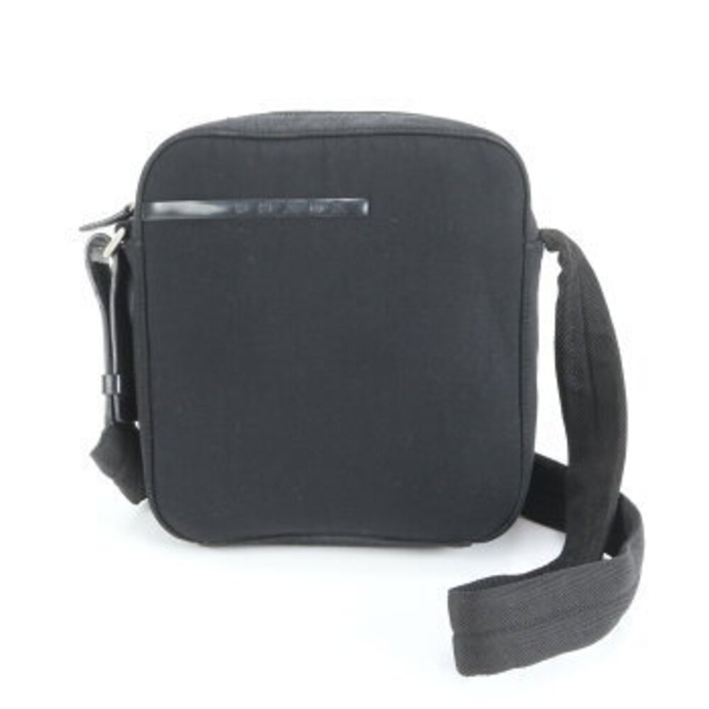 Prada Sport Leather Shoulder Bag Crossbody Messenger Black Business Ere
